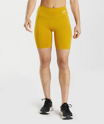 Pantalones Cortos Gymshark Entrenamiento Cycling Mujer Amarillo | CO 2663UZG